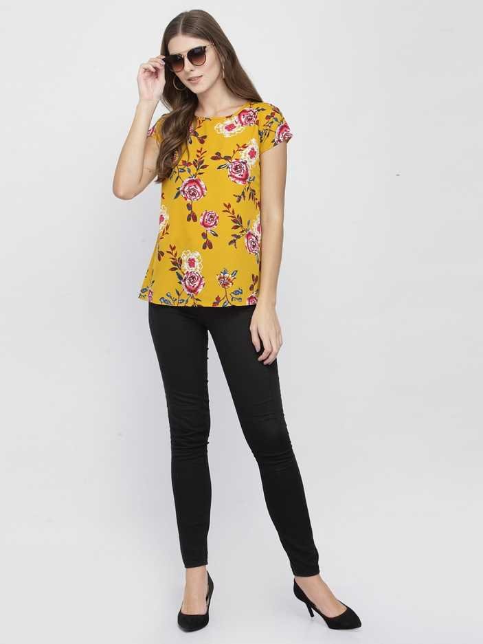 Casual Regular Sleeves Printed Women Multicolor Top