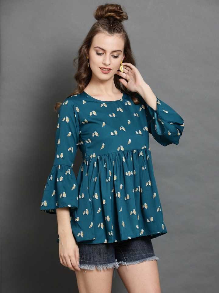 TANDUL INSTA Casual Bell Sleeves Printed Women Multicolor Top