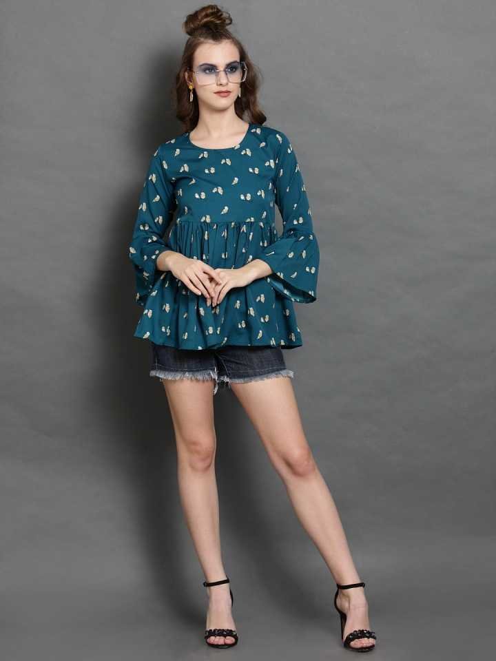 TANDUL INSTA Casual Bell Sleeves Printed Women Multicolor Top