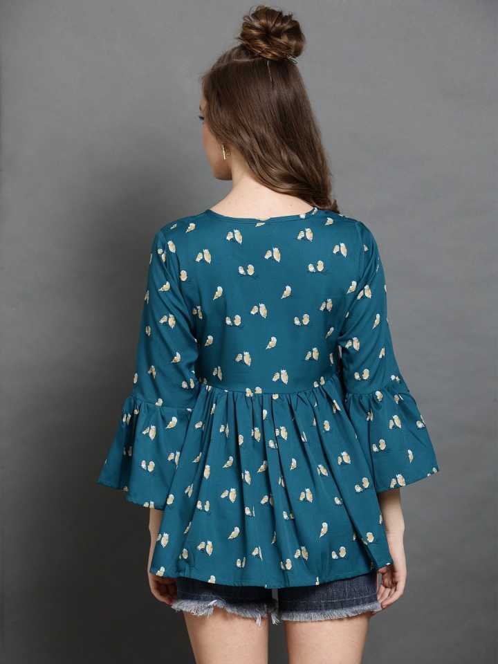 TANDUL INSTA Casual Bell Sleeves Printed Women Multicolor Top