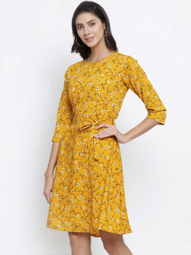 Women Fit and Flare Multicolor Dress