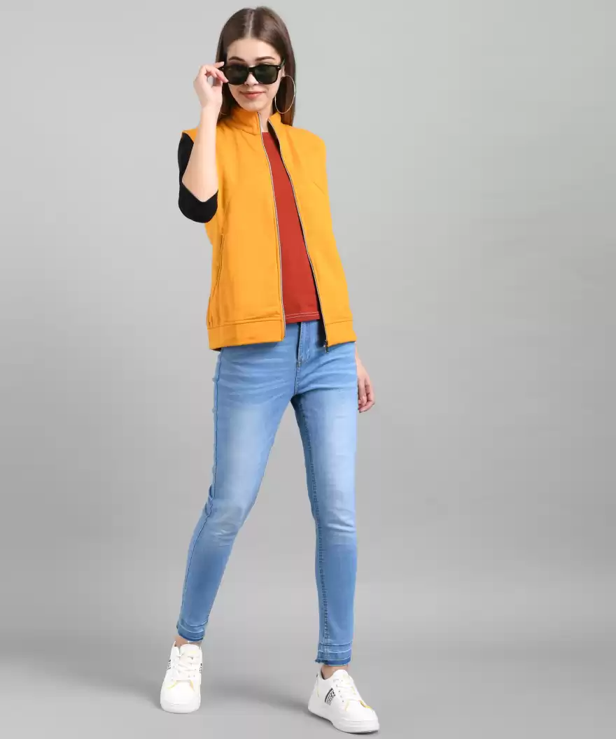 TANDUL Sleeveless Solid Women Jacket