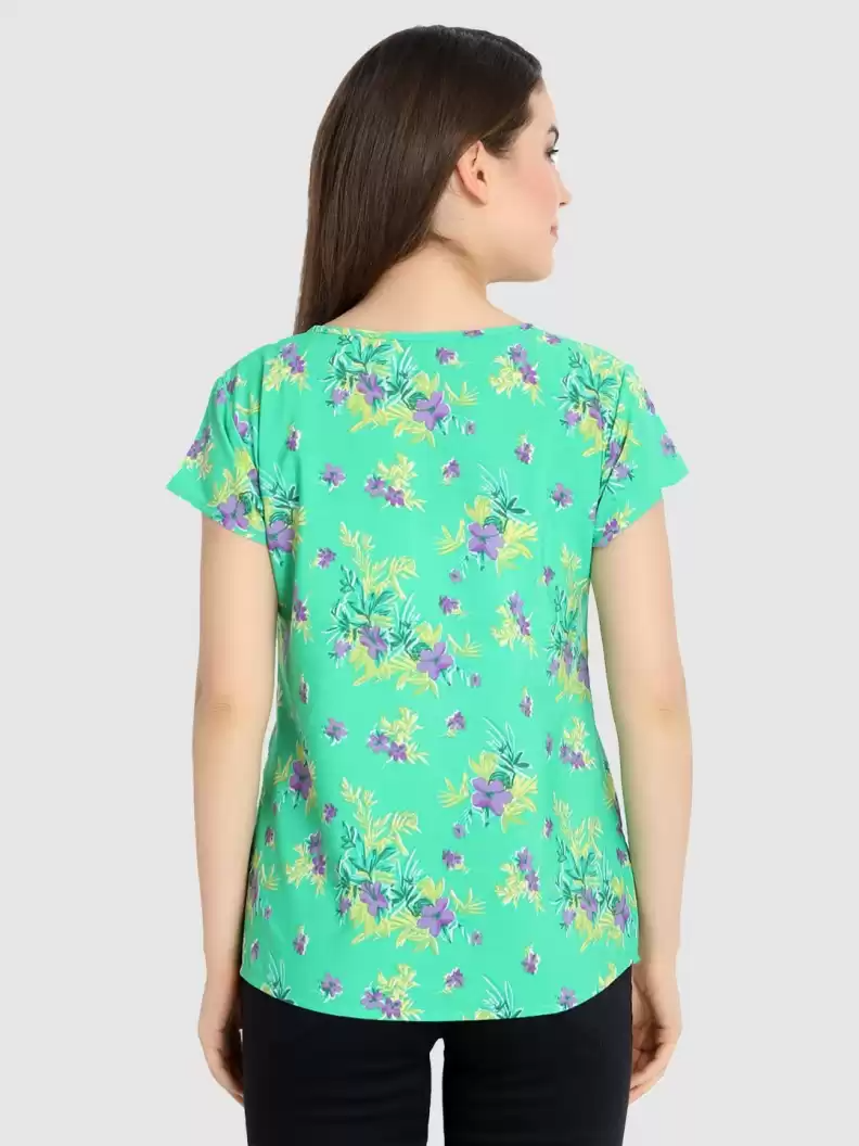 TANDUL Casual Regular Sleeves Printed Women Multicolor Top