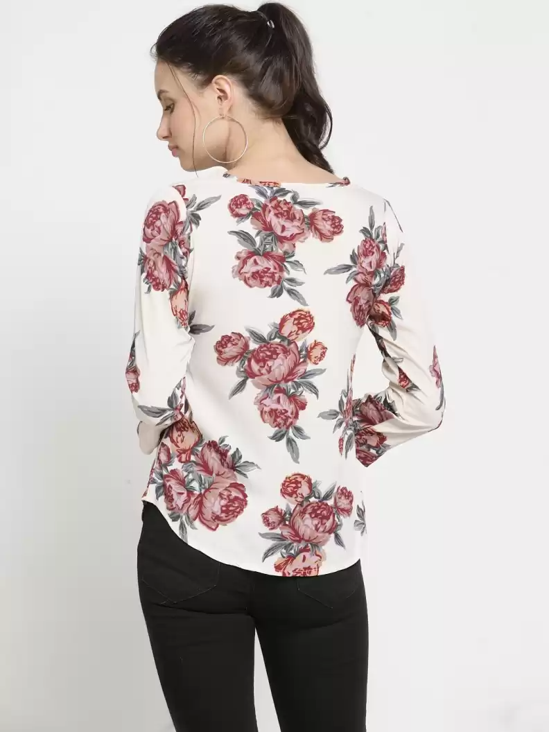 TANDUL Casual Regular Sleeves Printed Women Multicolor Top
