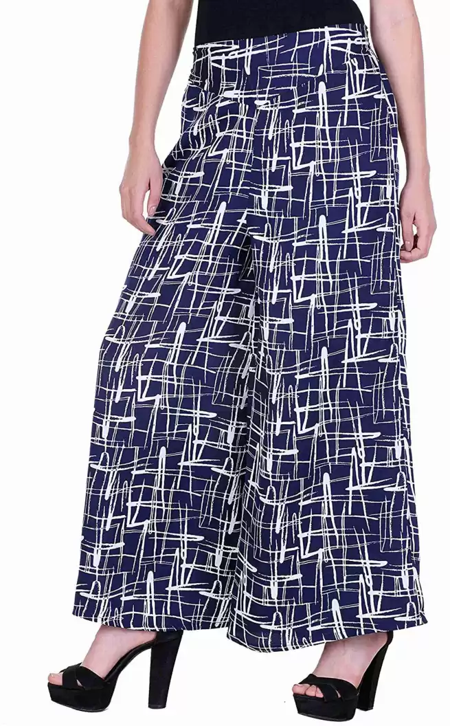 TANDUL Flared Women Multicolor Poly Crepe Trousers