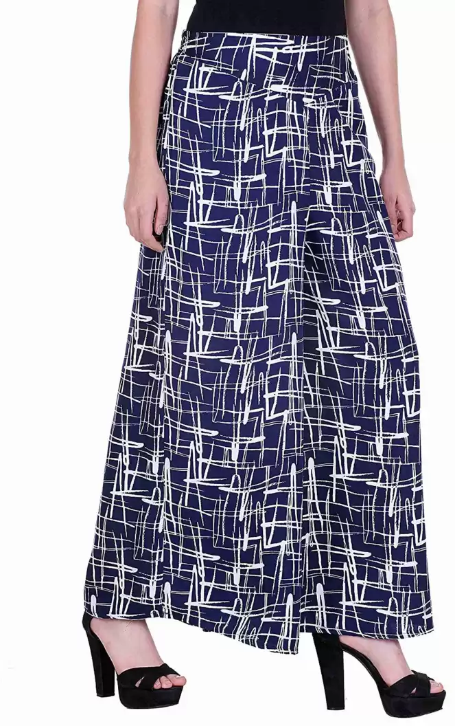 TANDUL Flared Women Multicolor Poly Crepe Trousers