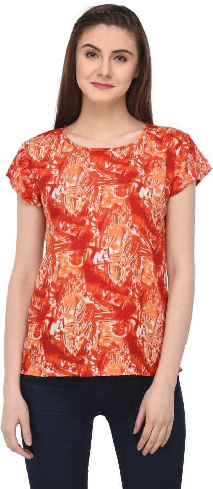 Casual Regular Sleeves Printed Women Multicolor Top