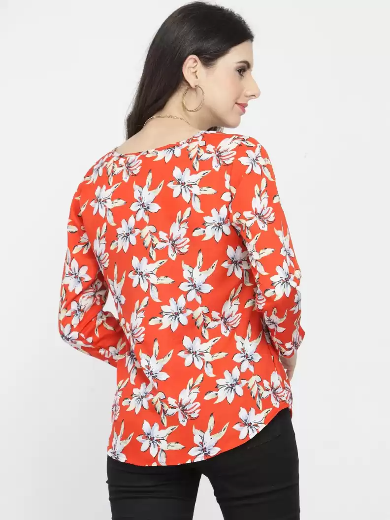 TANDUL Casual Regular Sleeves Printed Women Multicolor Top