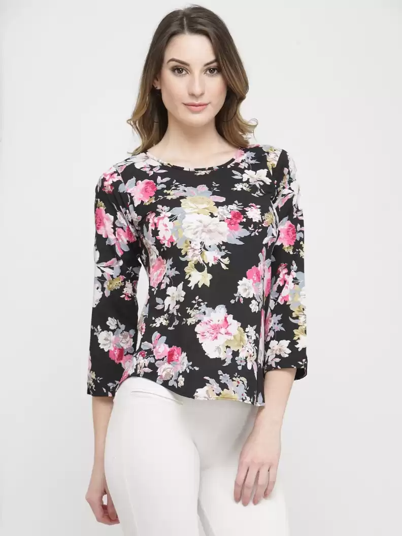 ZARVEY Casual Regular Sleeves Printed Women Multicolor Top