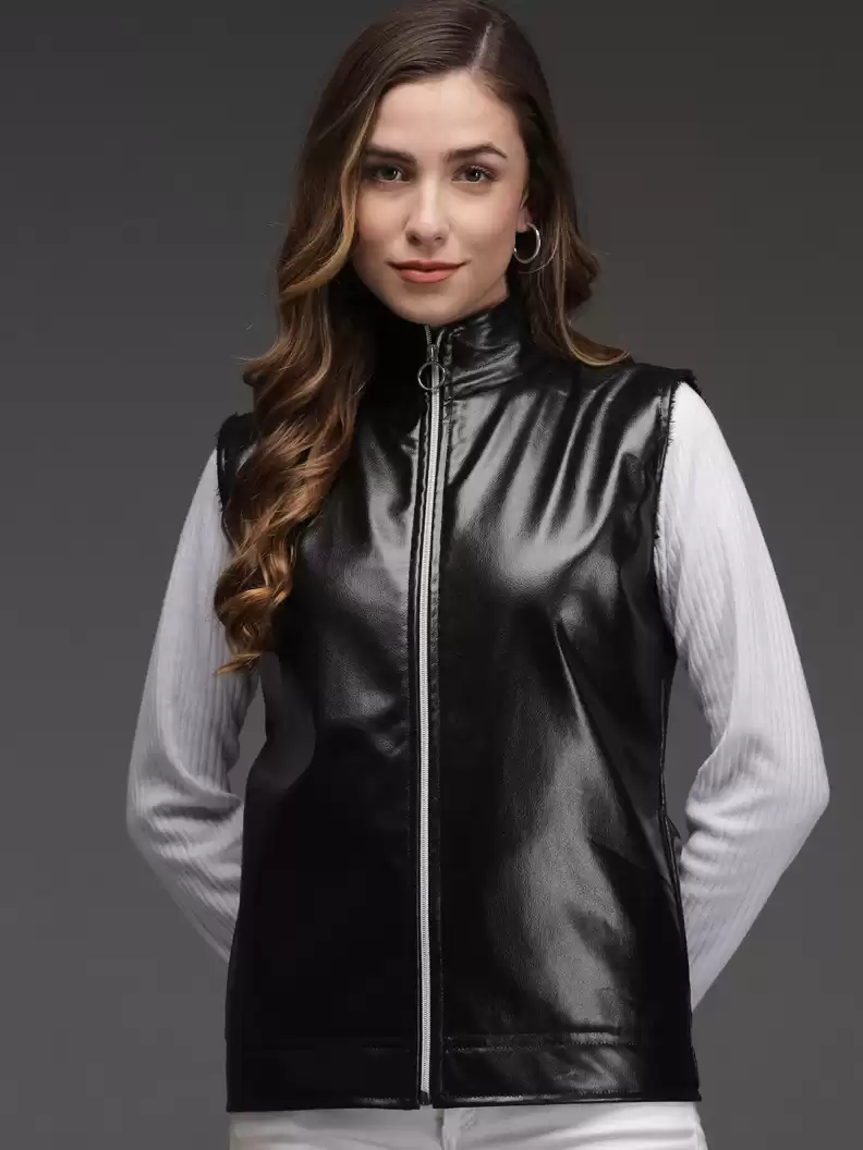 TANDUL Sleeveless Solid Women Jacket