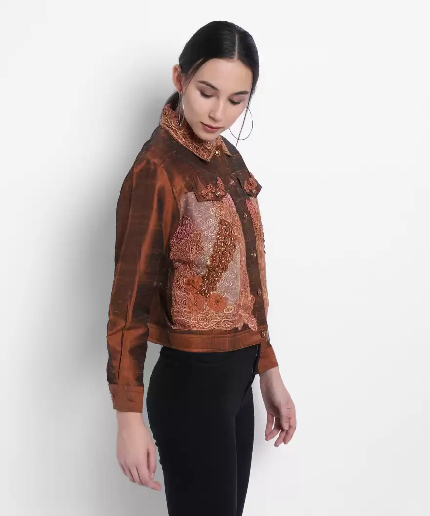 TANDUL Full Sleeve Embroidered Women Jacket