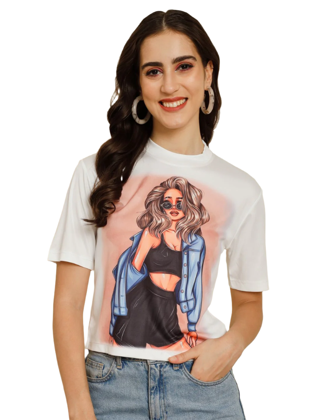 TANDUL Printed Women Round Neck Multicolor T-Shirt