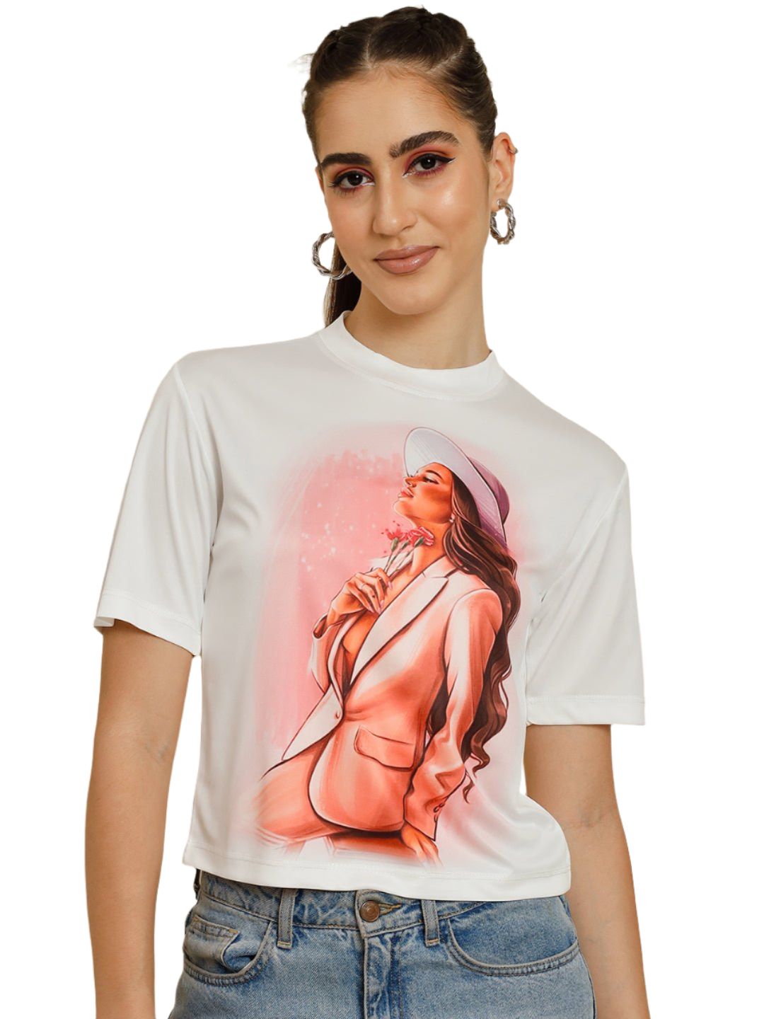 Stacked Flame Casual Printed Women Multicolor Top