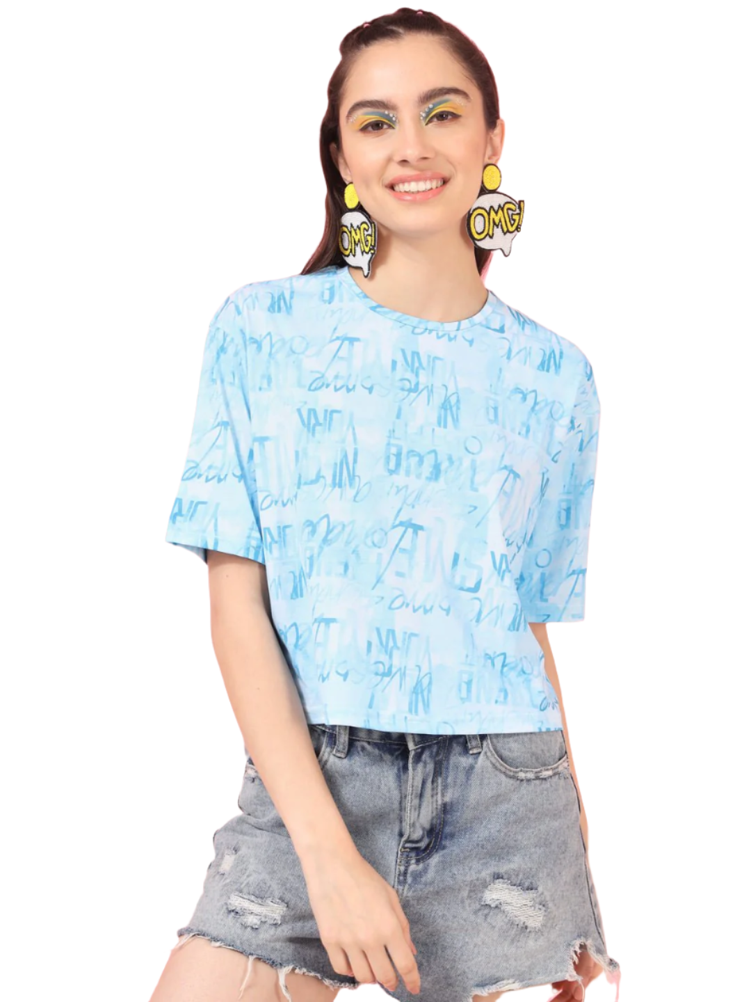 TANDUL Printed Women Round Neck Multicolor T-Shirt