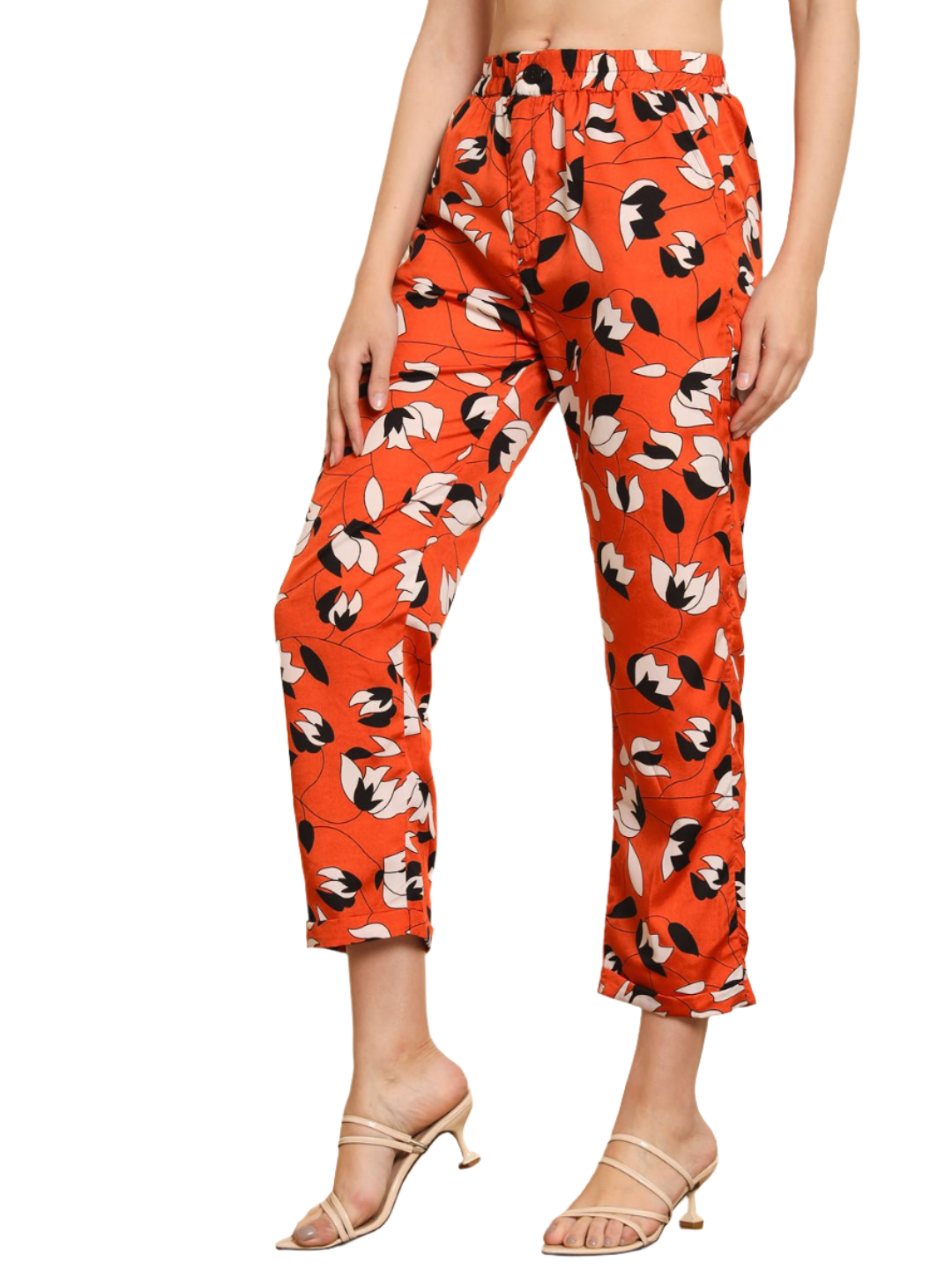 Stacked Flame Women Regular Fit Multicolor Crepe Trousers