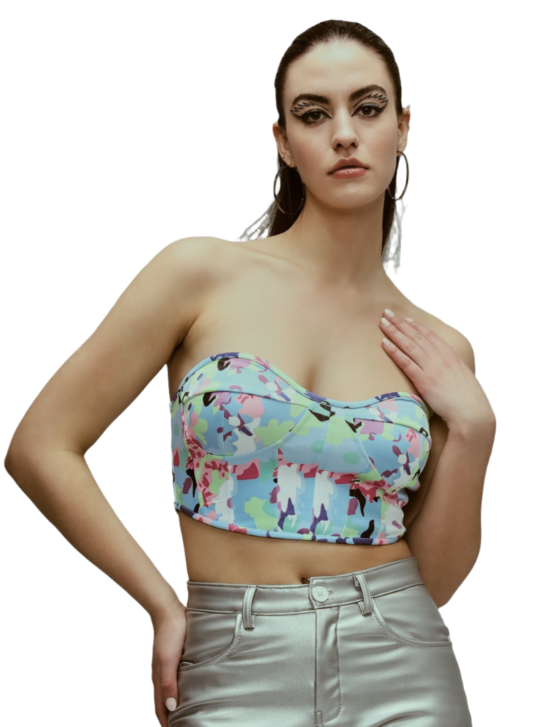 Stacked Flame Casual Sleeveless Printed Women Multicolor Top