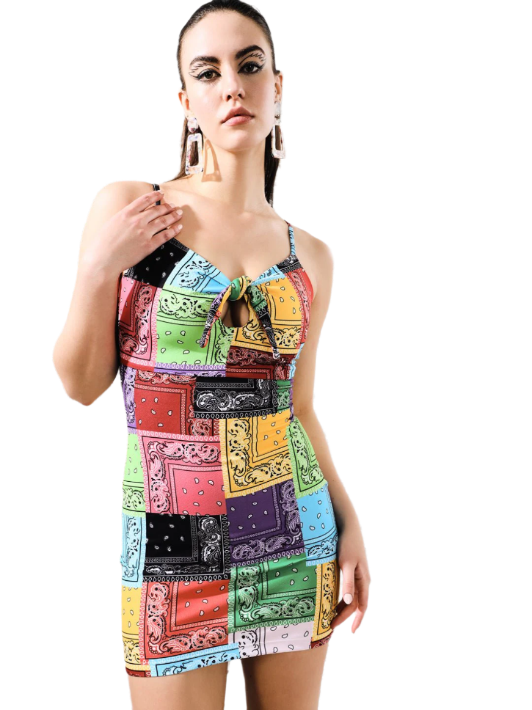Stacked Flame Women Bodycon Multicolor Dress