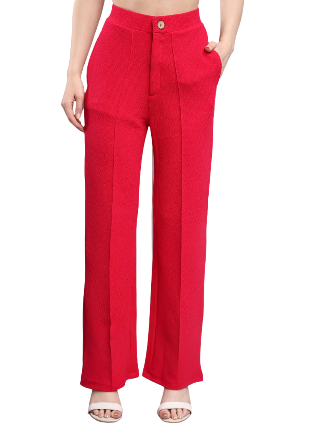 Stacked Flame Women Regular Fit Pink Lycra Blend Trousers