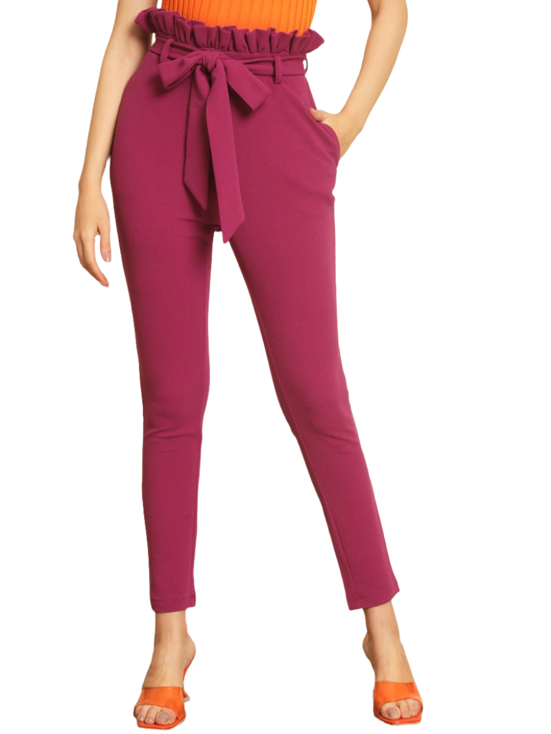 Stacked Flame Women Regular Fit Pink Lycra Blend Trousers