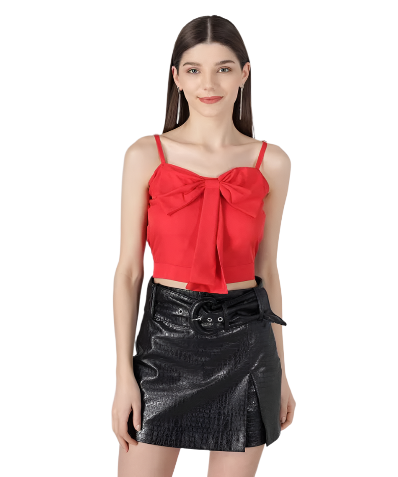 Casual Sleeveless Solid Women Red Top