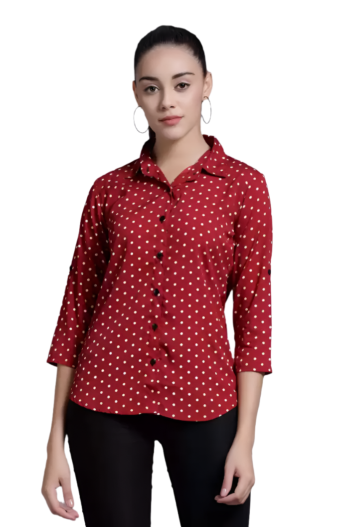 Stacked Flame Women Regular Fit Printed Formal Shirt