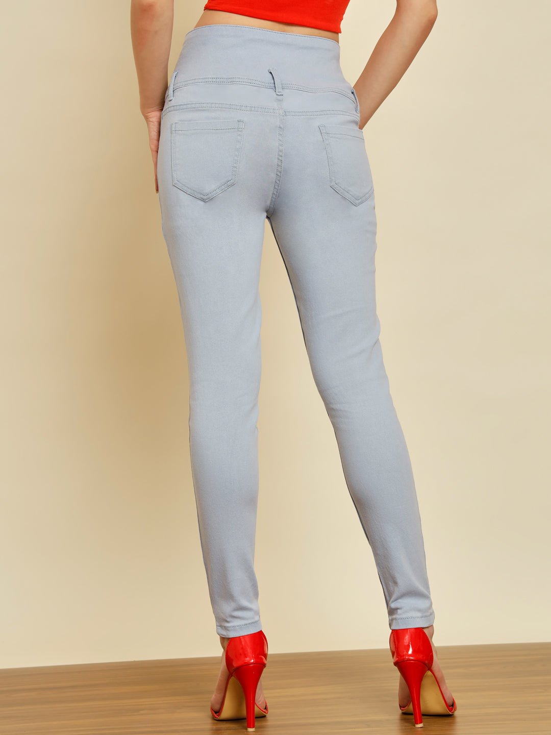Stacked Flame Women Regular Mid Rise Light Blue Jeans