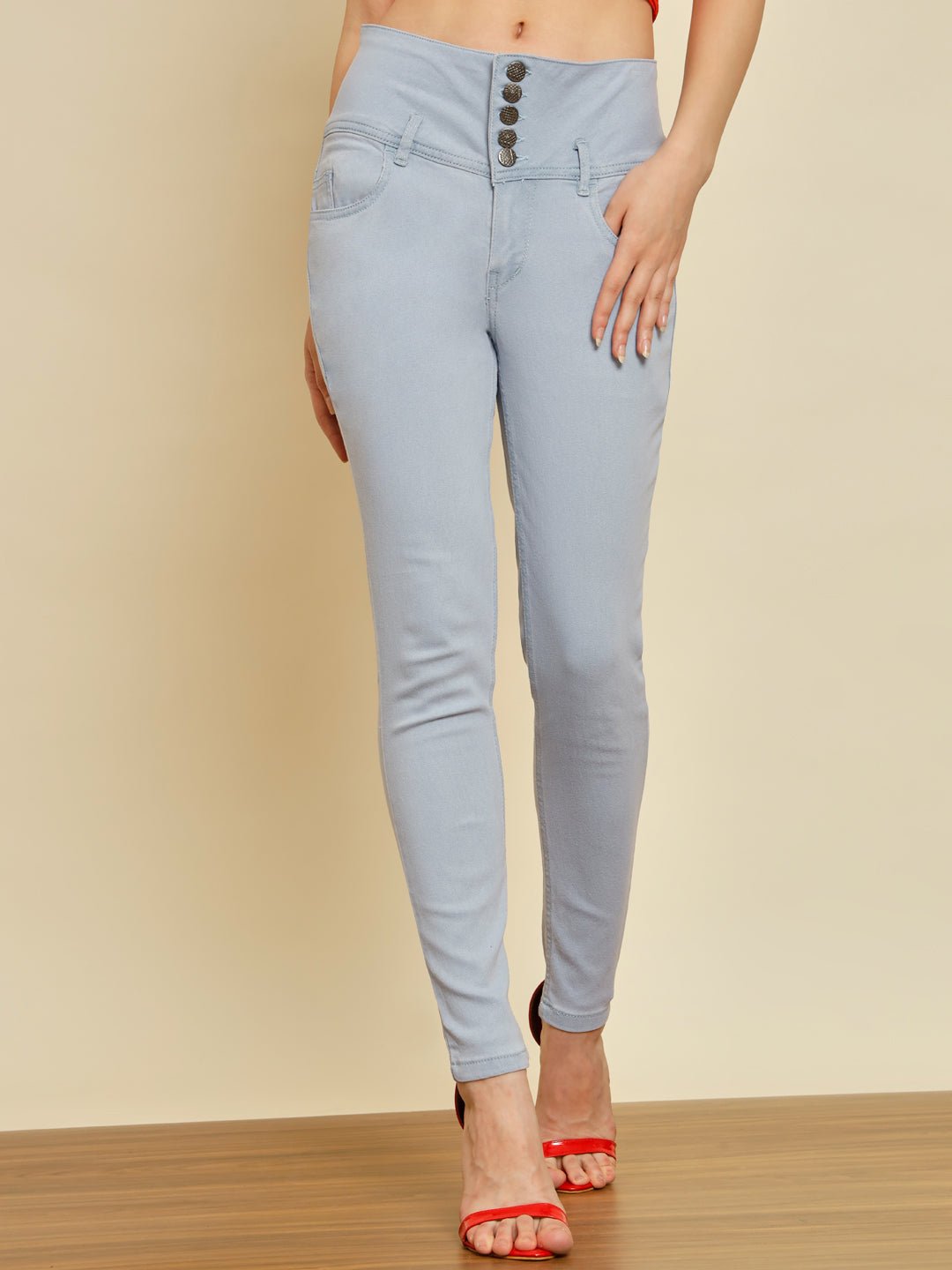 Stacked Flame Women Regular Mid Rise Light Blue Jeans