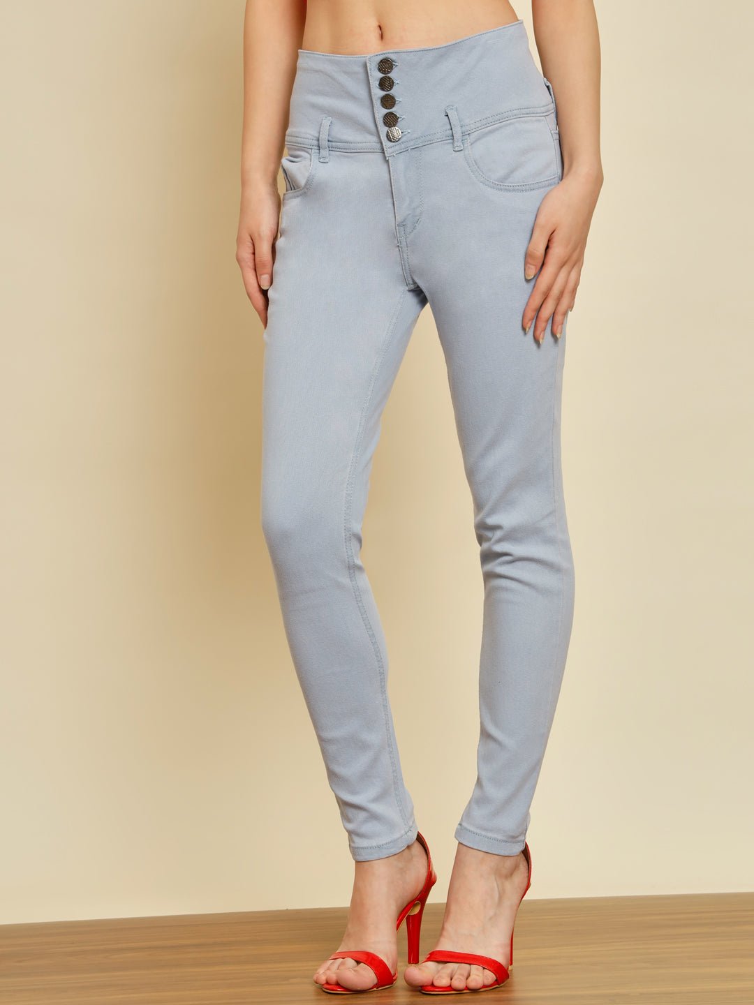 Stacked Flame Women Regular Mid Rise Light Blue Jeans
