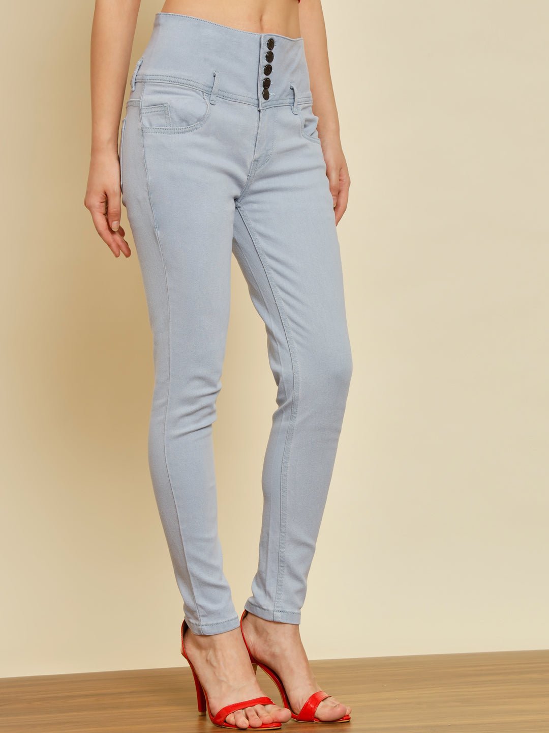 Stacked Flame Women Regular Mid Rise Light Blue Jeans