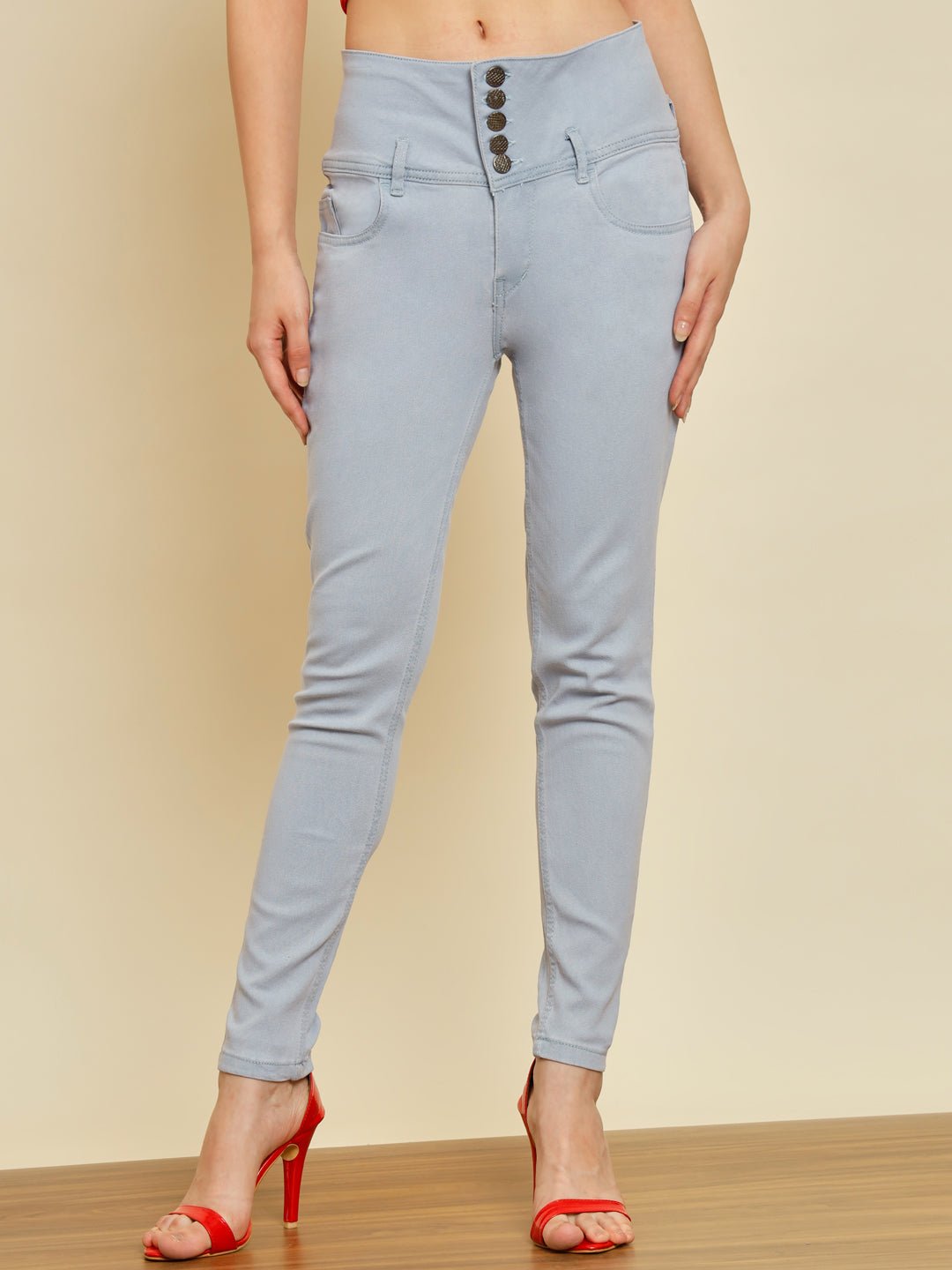 Stacked Flame Women Regular Mid Rise Light Blue Jeans