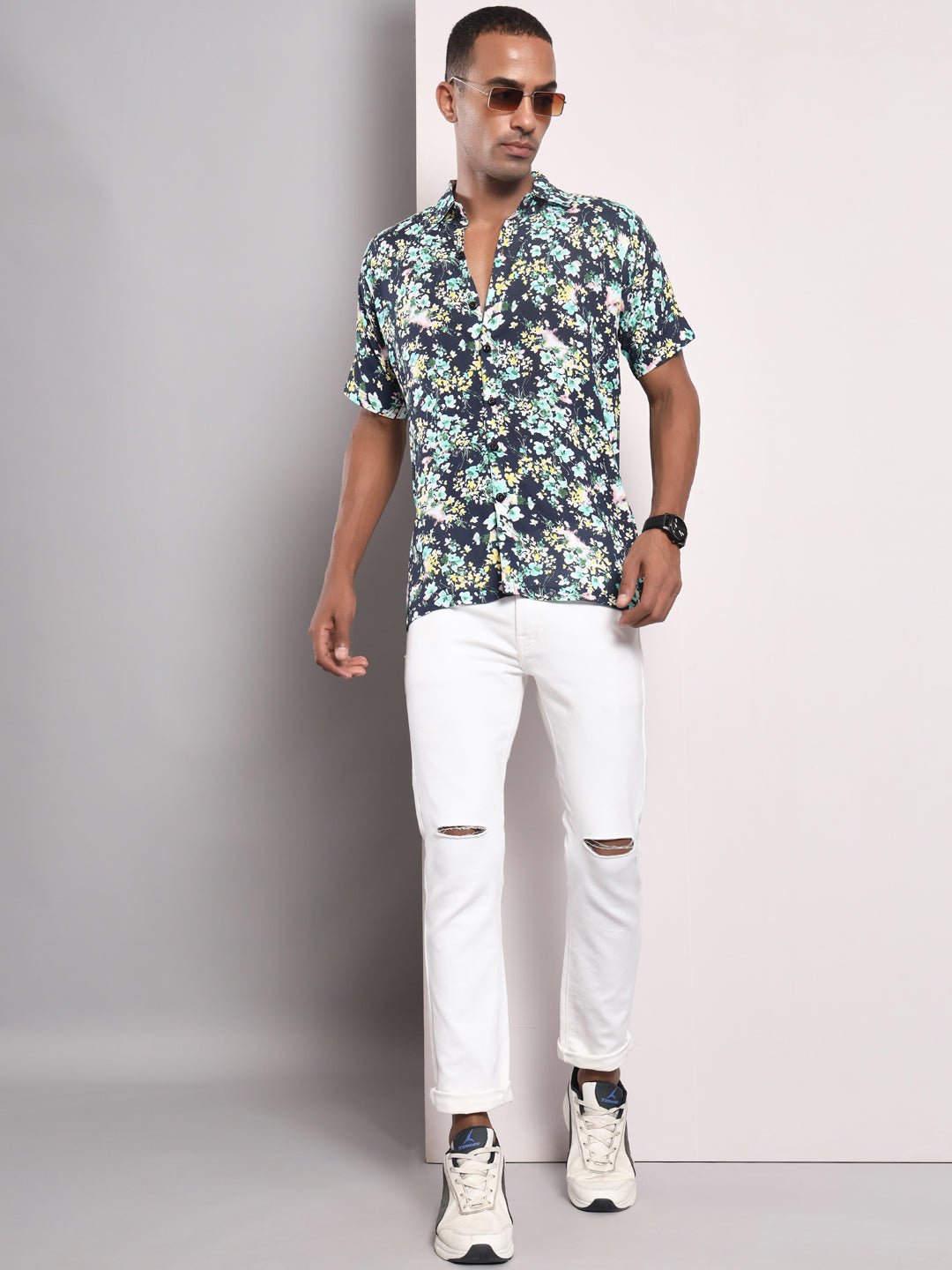 TANDUL Men Regular Fit Printed Double Collar Formal Shirt