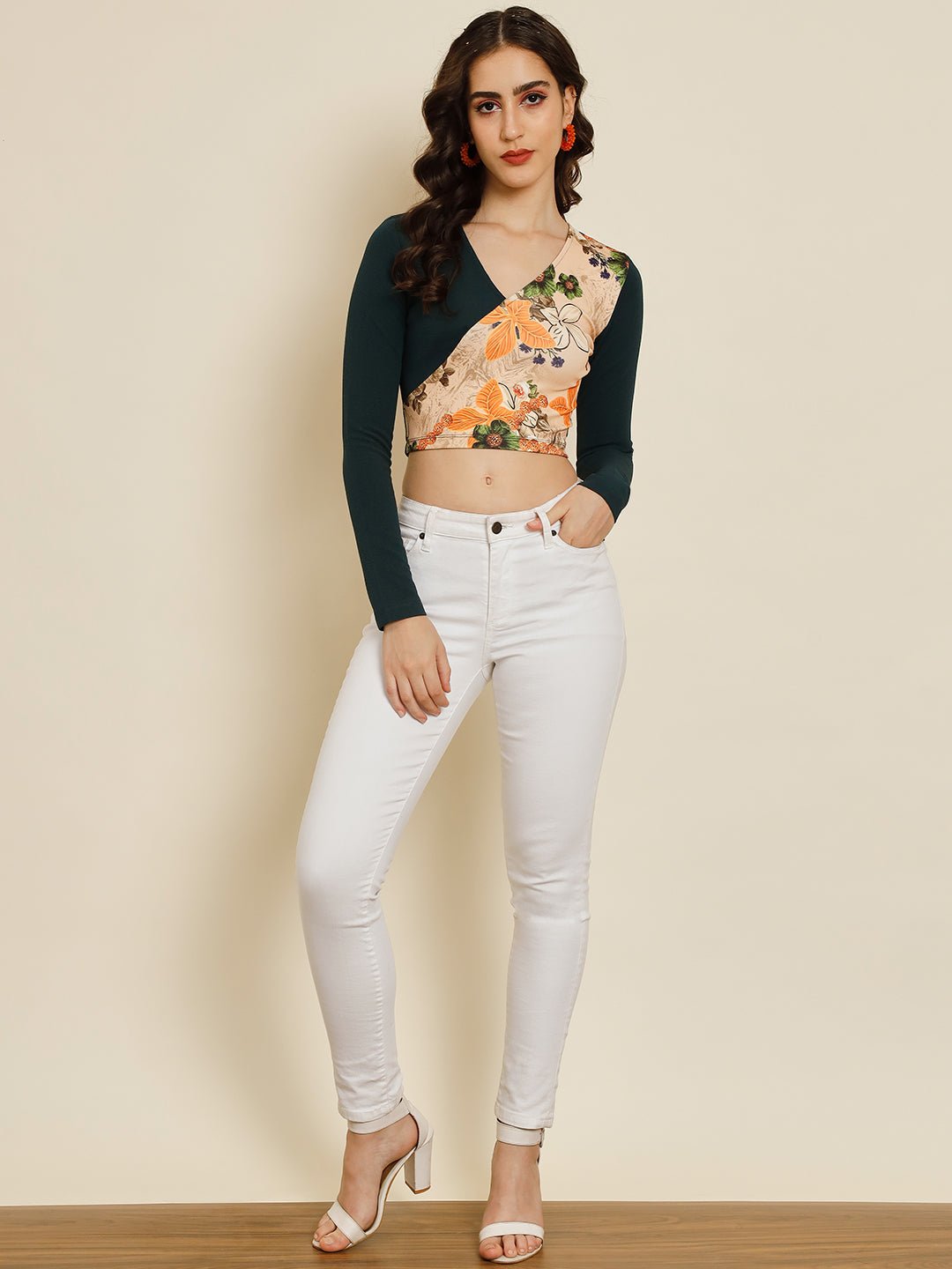 Stacked Flame Casual Printed Women Multicolor Top