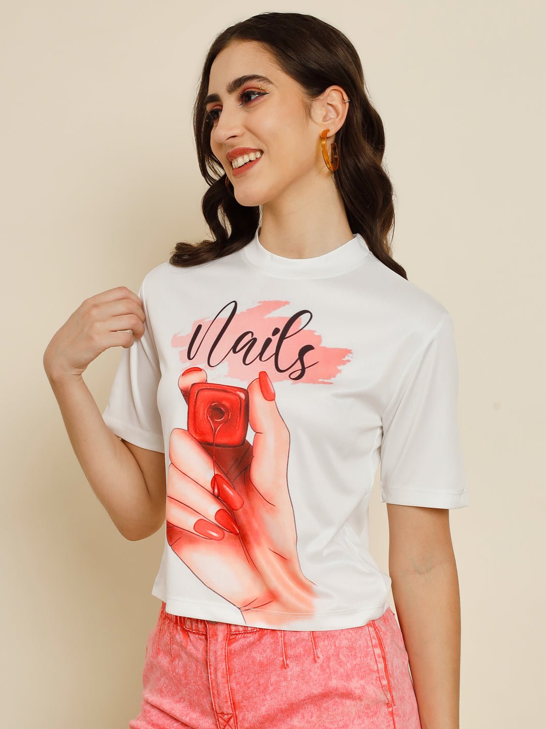Stacked Flame Casual Printed Women Multicolor Top
