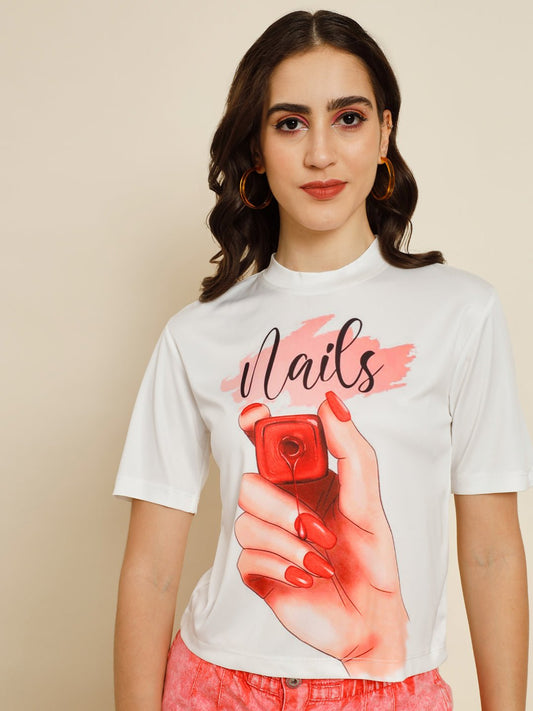 TANDUL Printed Women Round Neck Multicolor T-Shirt