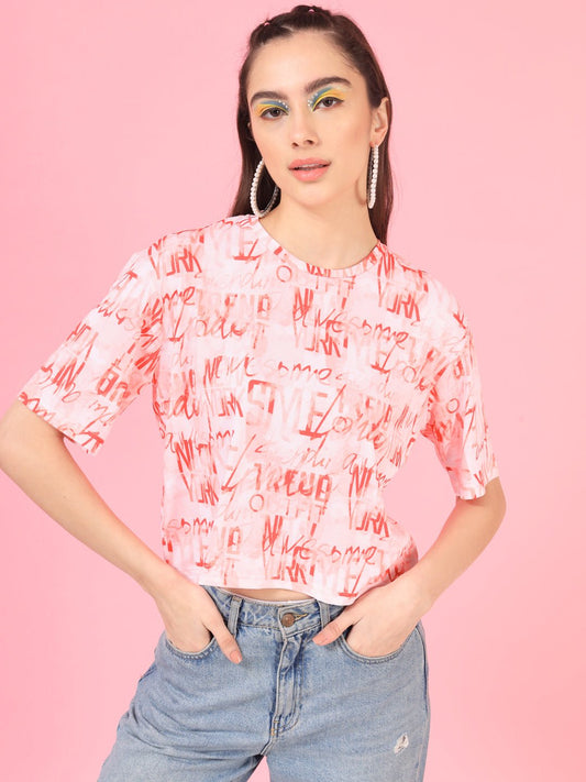 Stacked Flame Casual Printed Women Multicolor Top