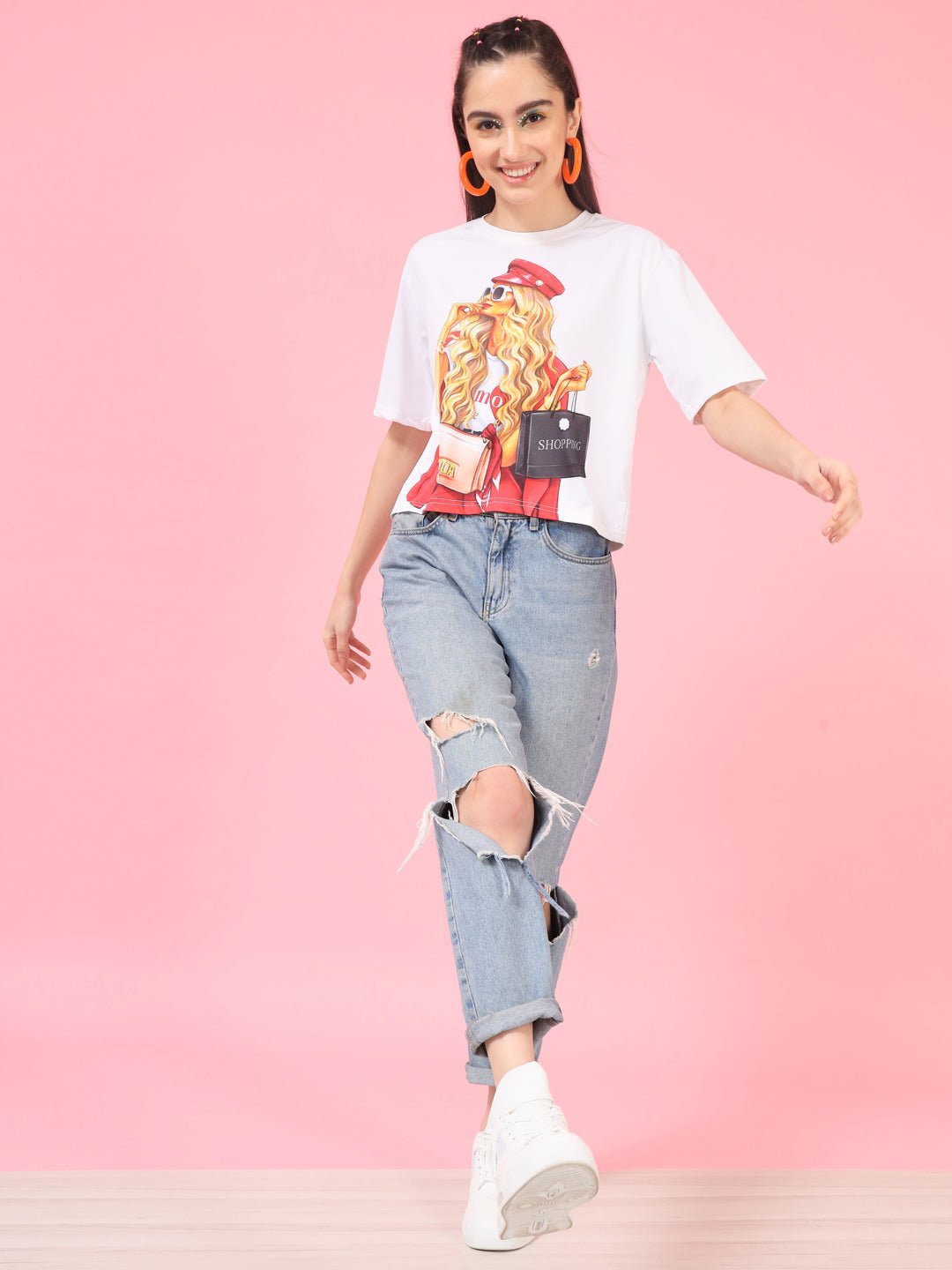 Stacked Flame Casual Printed Women Multicolor Top