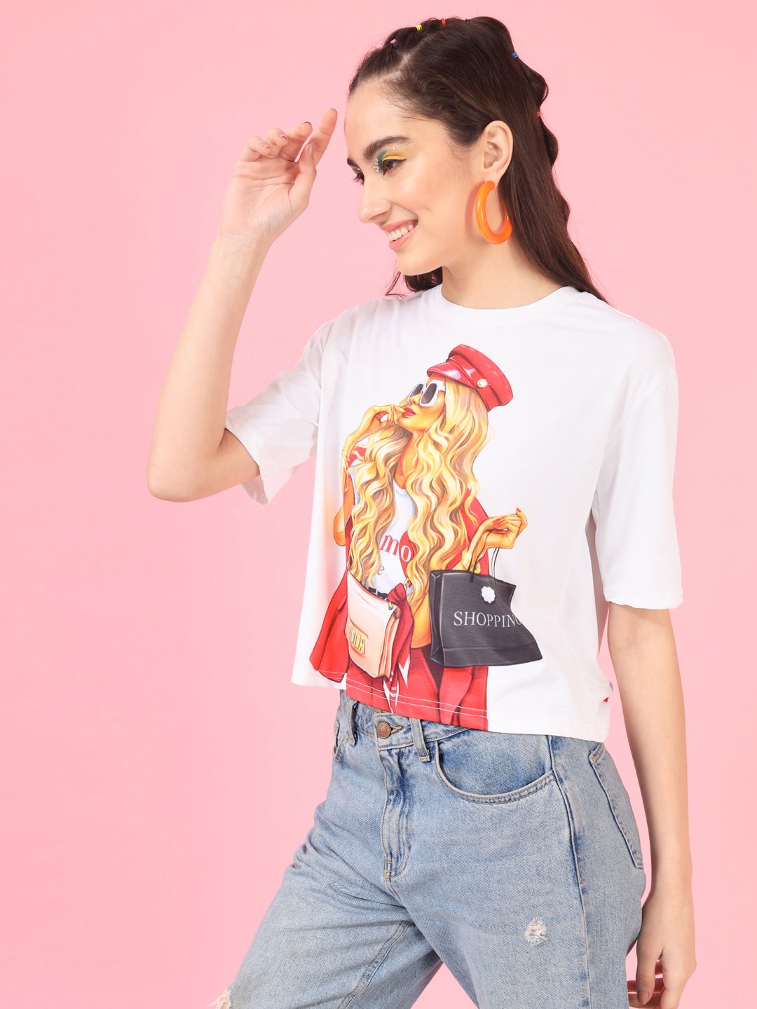 Stacked Flame Casual Printed Women Multicolor Top
