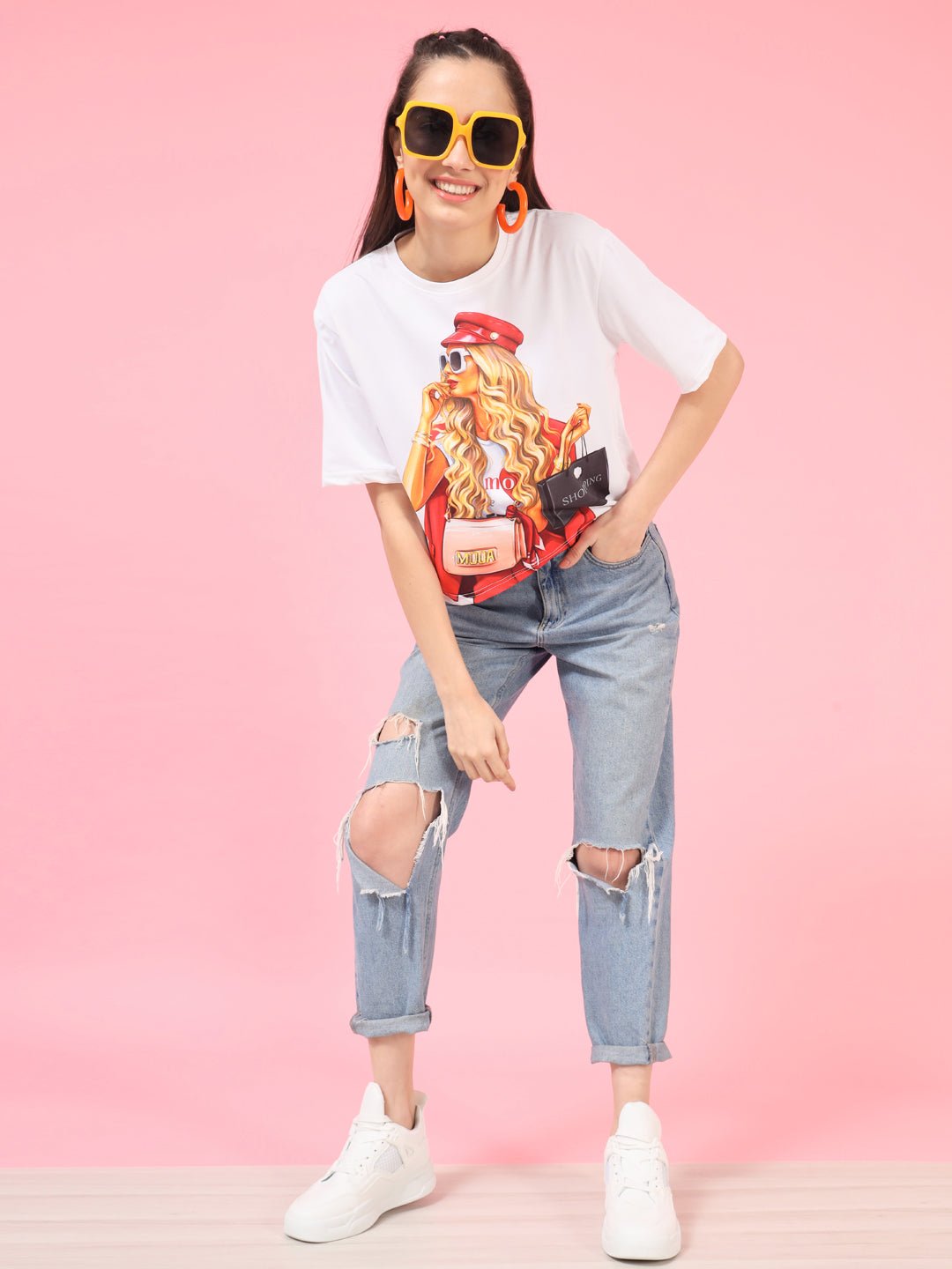 Stacked Flame Casual Printed Women Multicolor Top