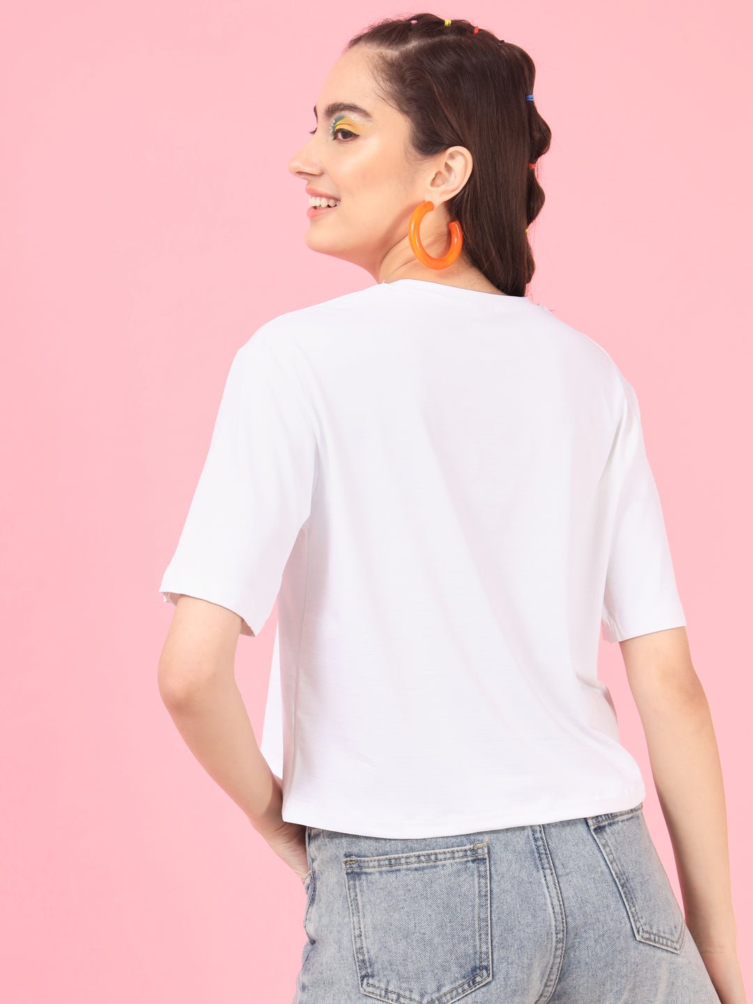 Stacked Flame Casual Regular Sleeves Printed Women Multicolor Top