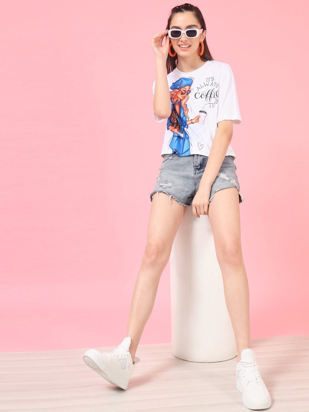 Stacked Flame Casual Regular Sleeves Printed Women Multicolor Top