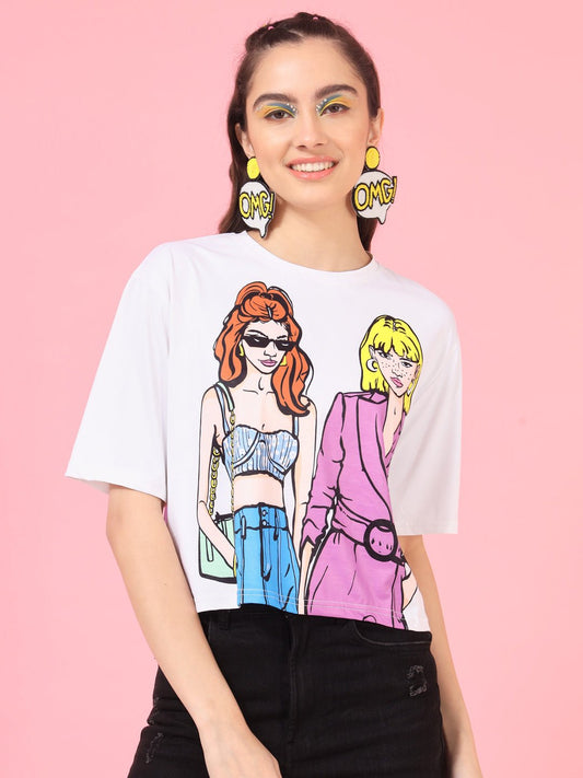 Stacked Flame Casual Printed Women Multicolor Top