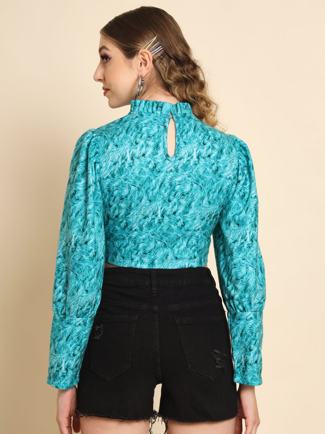 Stacked Flame Casual Regular Sleeves Printed Women Multicolor Top