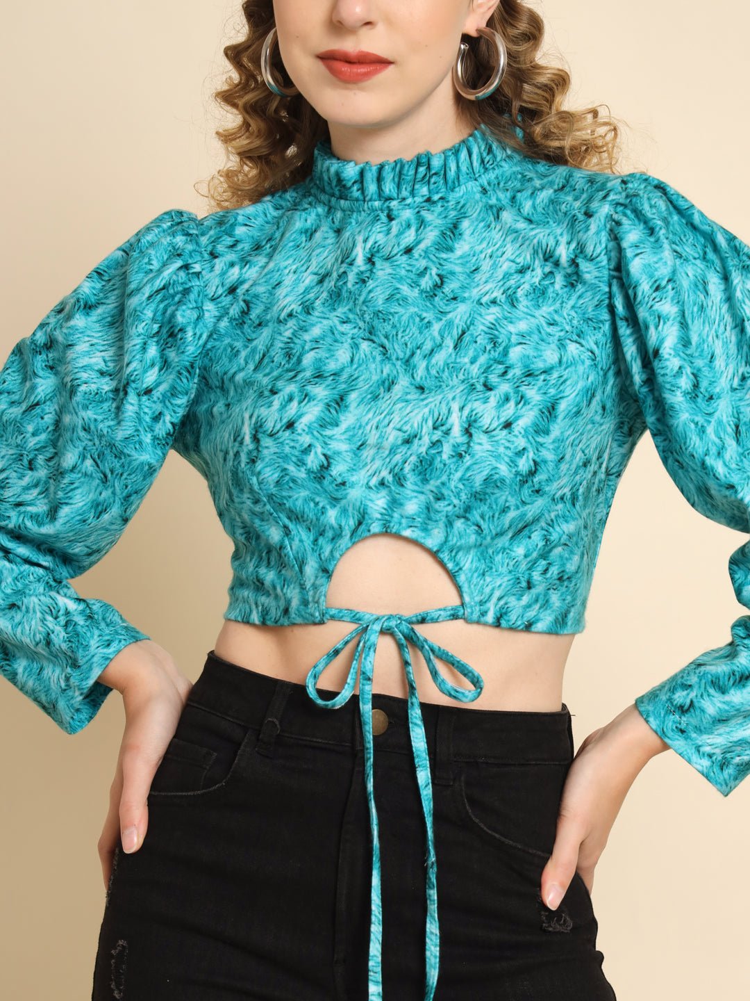 Stacked Flame Casual Regular Sleeves Printed Women Multicolor Top