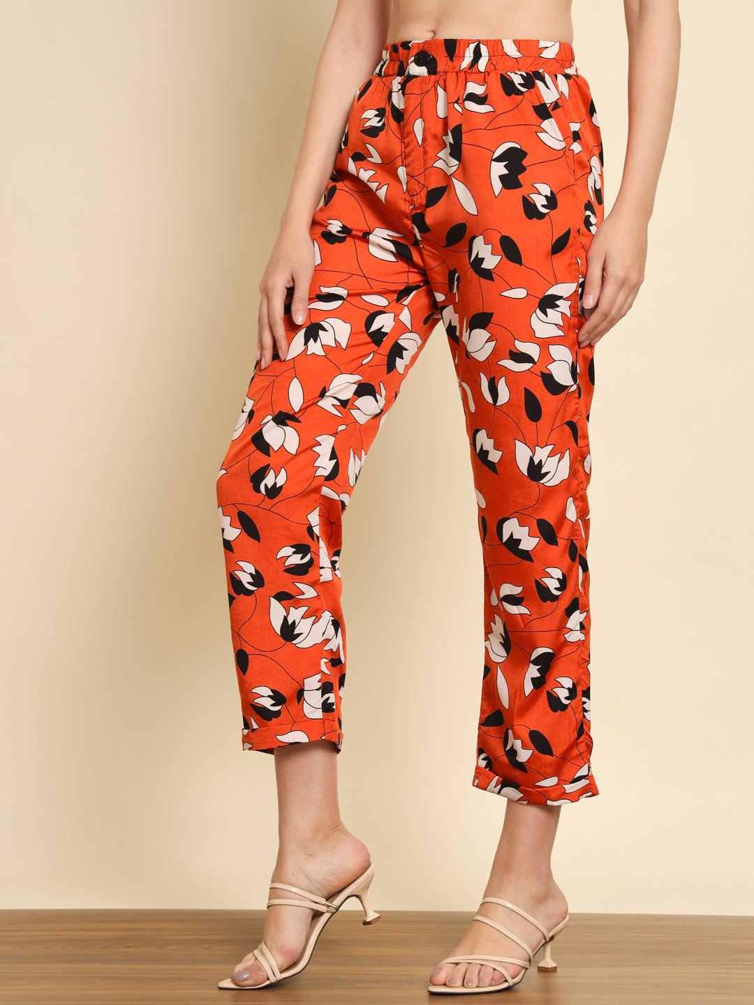 Stacked Flame Women Regular Fit Multicolor Crepe Trousers