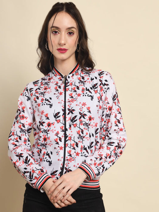 TANDUL  Women Printed Fleece Jacket