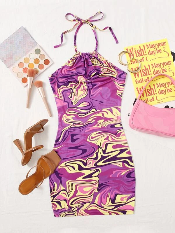 Women Bodycon Multicolor Dress