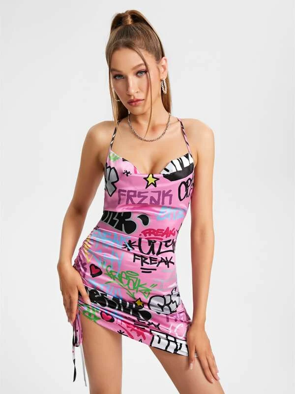 Stacked Flame Women Bodycon Multicolor Dress