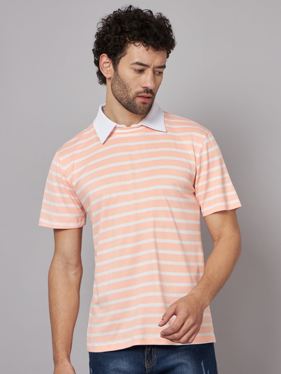 Men Printed Stylised Neck Elastane Multicolor T-Shirt