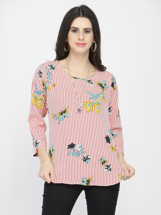 ZARVEY Casual Regular Sleeve Floral Print Women Multicolor Top