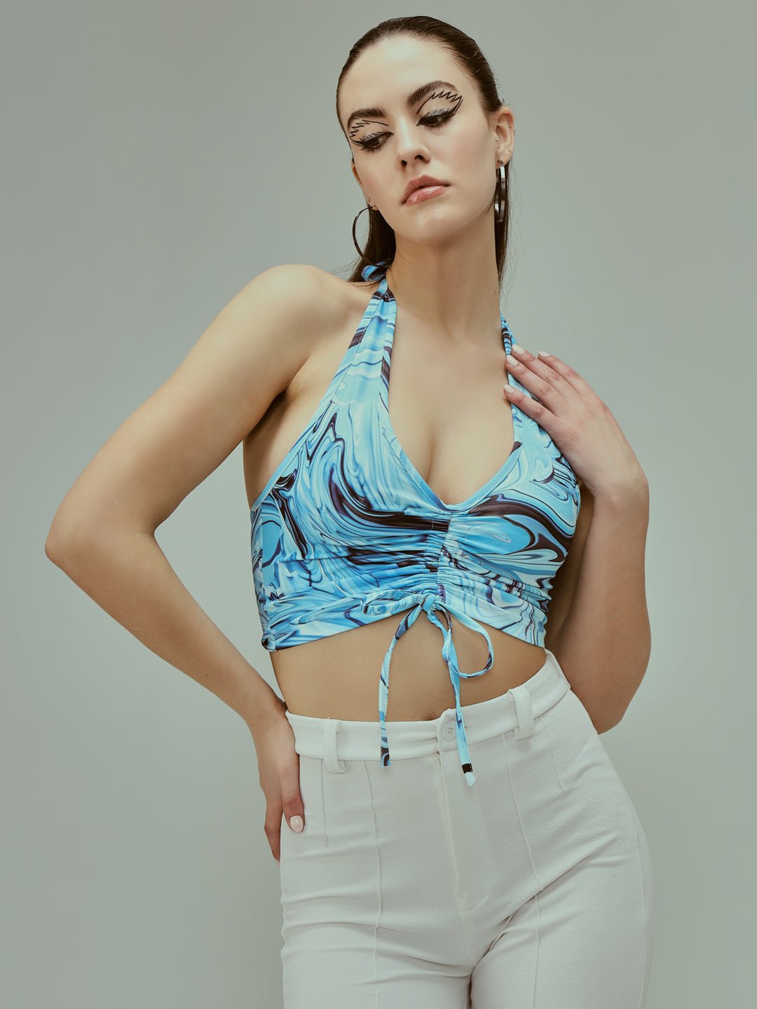 Stacked Flame Casual Sleeveless Printed Women Multicolor Top